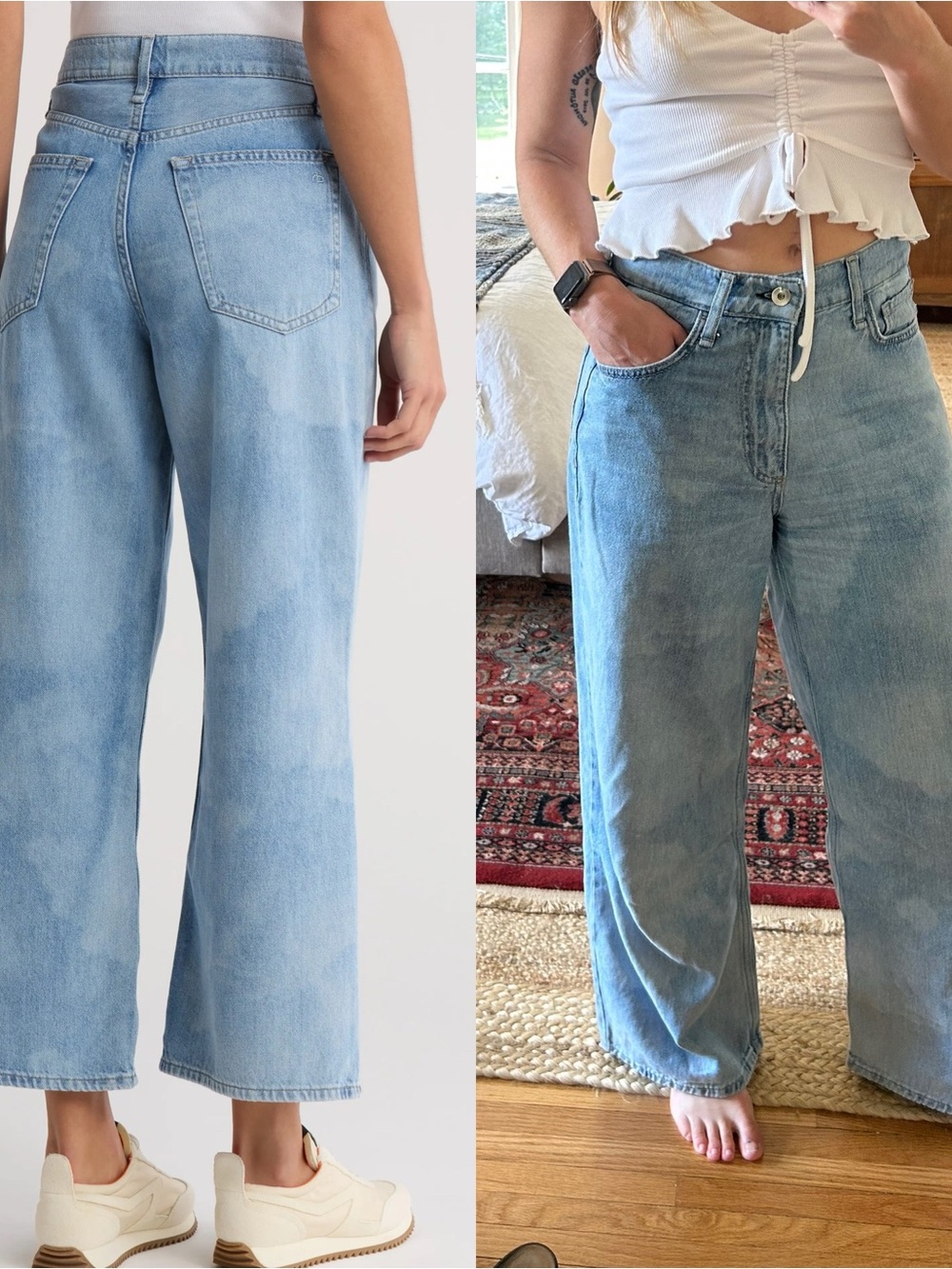 Rag & Bone featherweight Annie cropped wide leg jeans